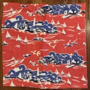 FOUR (4)  Serena & Lily linen throw pillow cases - Sailboats